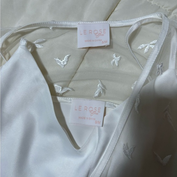 Le Rose Maya Lace Robe and Slip Dress S/M - Picture 5 of 6